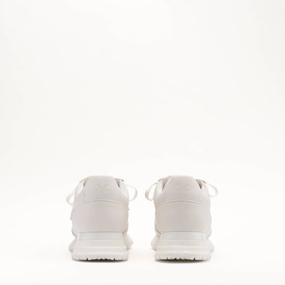 MALLET Boundary Men's White Ripple Leather Trainers — UK 05 — Size White — Top View