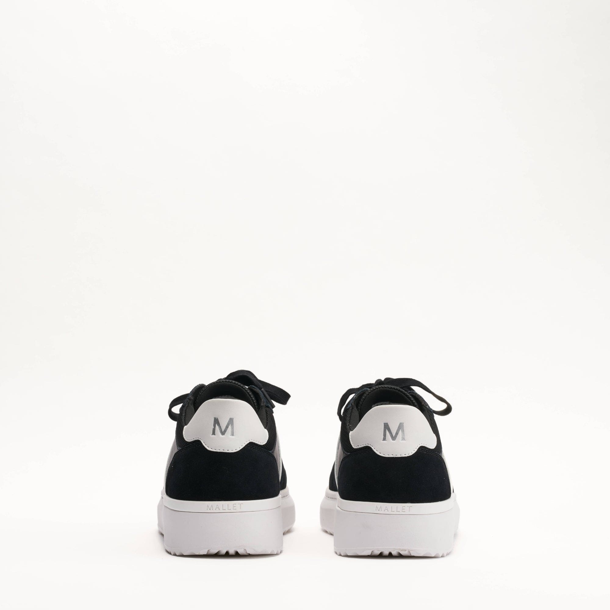 MALLET Hoxton Lite Men's Black White Leather Trainers — UK 05 — Size Black White — Top View