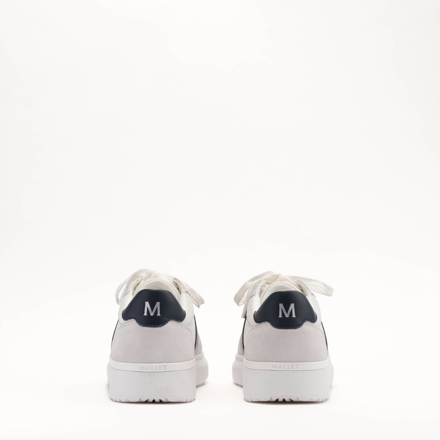MALLET Hoxton Lite Men's White Navy Leather Trainers — UK 05 — Size White Navy — Top View