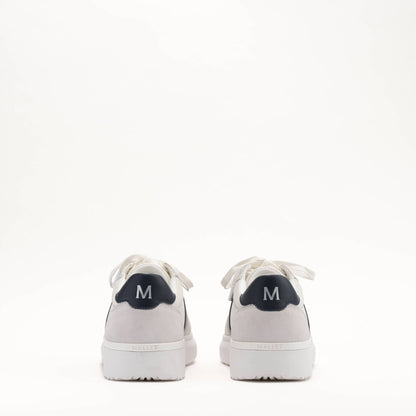 MALLET Hoxton Lite Men's White Navy Leather Trainers — UK 05 — Size White Navy — Top View