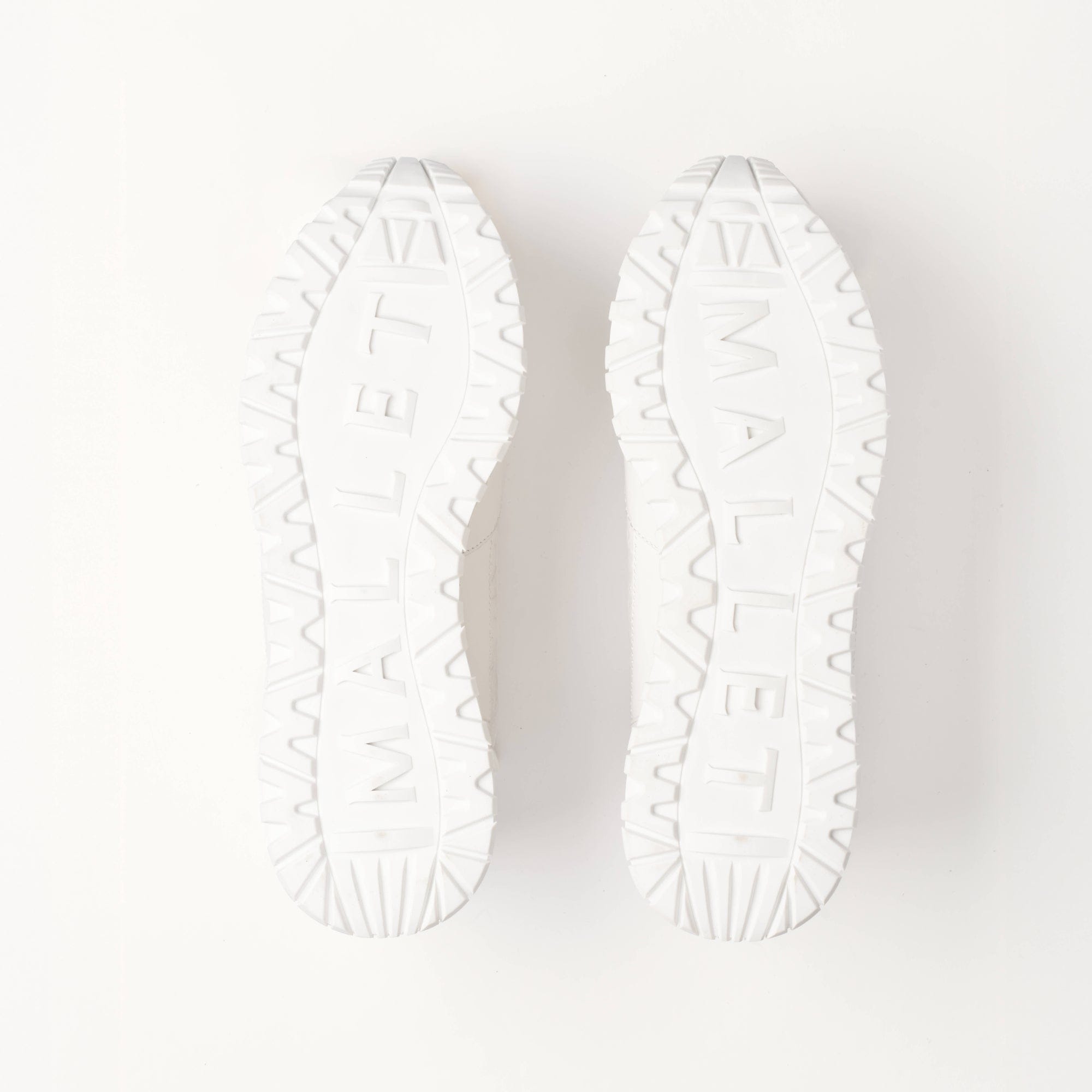 MALLET Popham Men's White Tumbled Leather Monogram Trainers — UK 05 — Size White — Lifestyle View