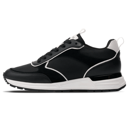 MALLET Bethnal Men's Black White Leather Trainers — UK 05 — Size Black — Front View