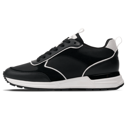MALLET Bethnal Men's Black White Leather Trainers — UK 05 — Size Black — Front View