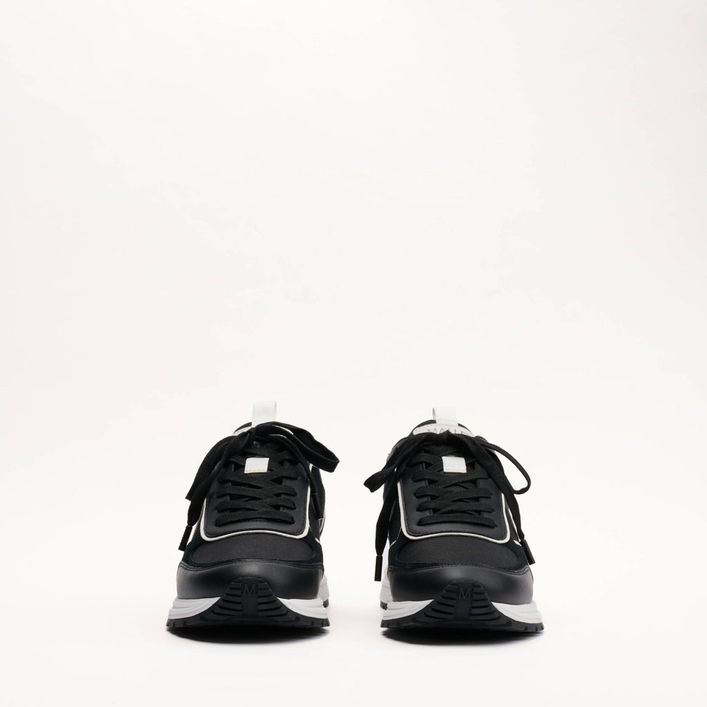 MALLET Bethnal Men's Black White Leather Trainers — UK 05 — Size Black — Back View