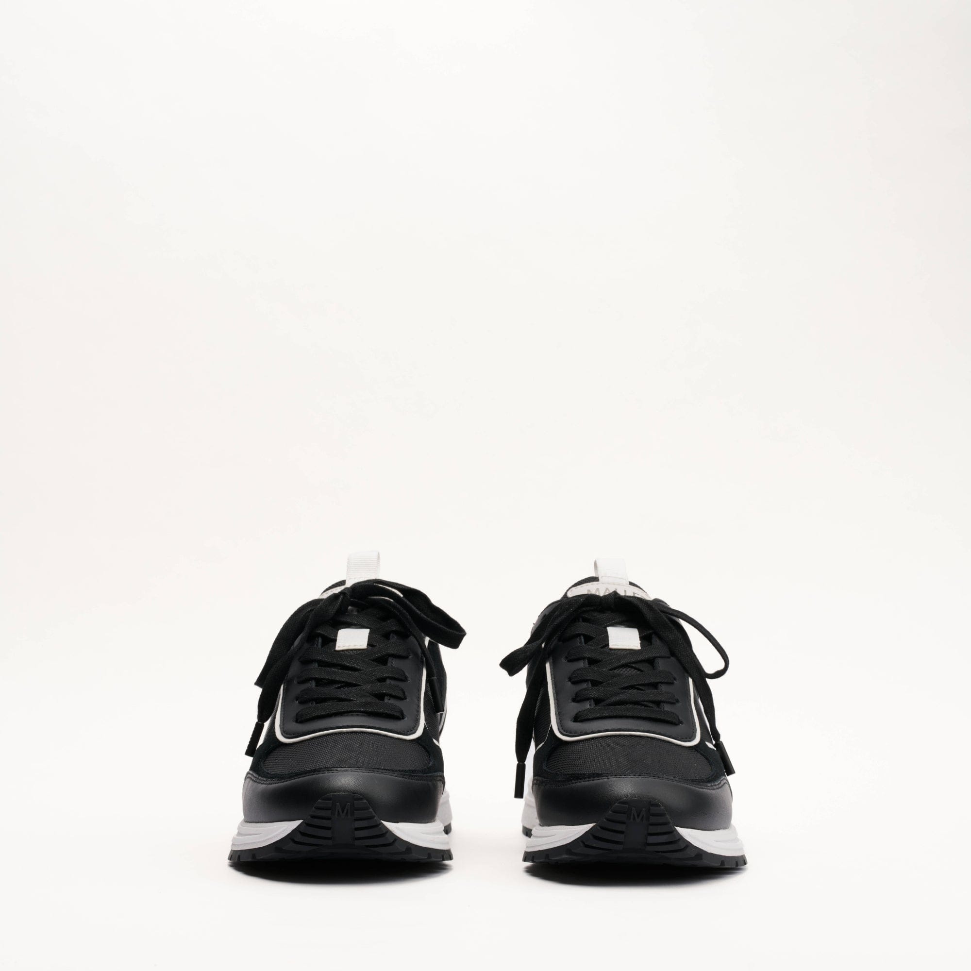 MALLET Bethnal Men's Black White Leather Trainers — UK 05 — Size Black — Back View