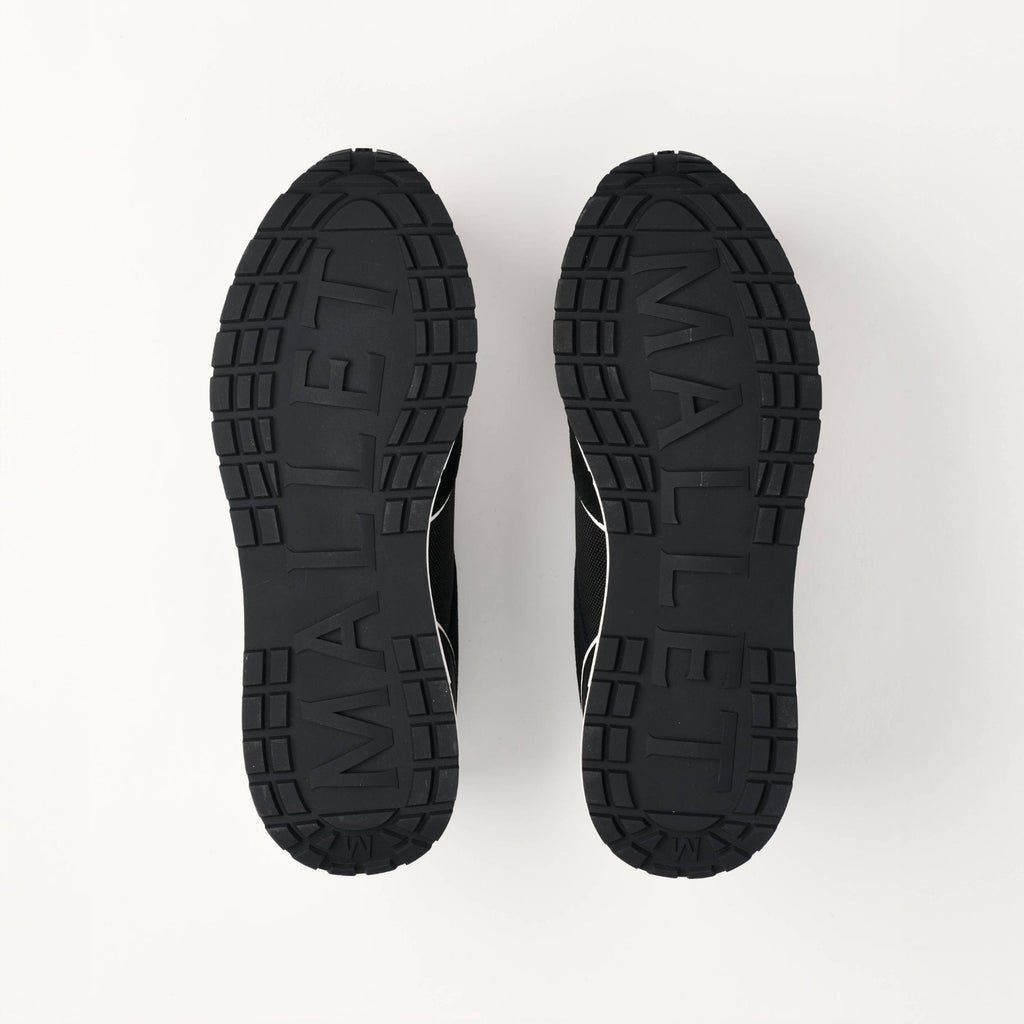 MALLET Bethnal Men's Black White Leather Trainers — UK 05 — Size Black — Lifestyle View