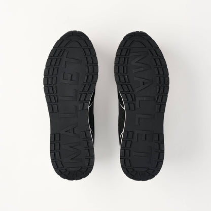 MALLET Bethnal Men's Black White Leather Trainers — UK 05 — Size Black — Lifestyle View