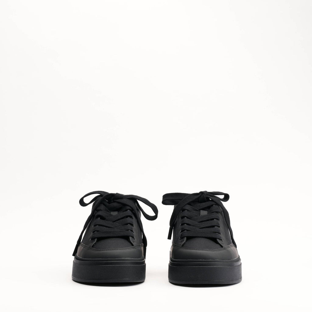 MALLET Lansbury Men's Black Leather & Nylon Trainers — UK 05 — Size Black — Back View