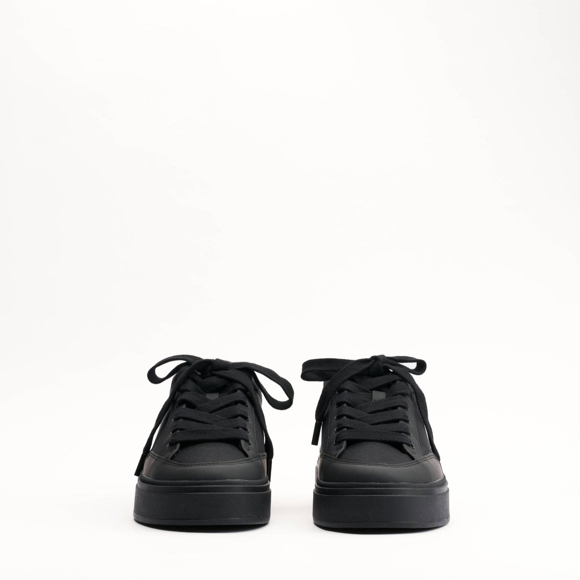 MALLET Lansbury Men's Black Leather & Nylon Trainers — UK 05 — Size Black — Back View