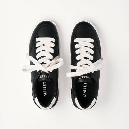 MALLET Lansbury Men's Black Nappa Leather Trainers — UK 05 — Size Black — Detail View