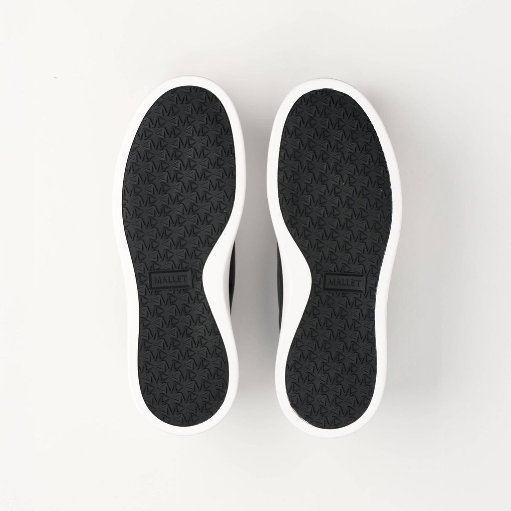MALLET Lansbury Men's Black Nappa Leather Trainers — UK 05 — Size Black — Lifestyle View