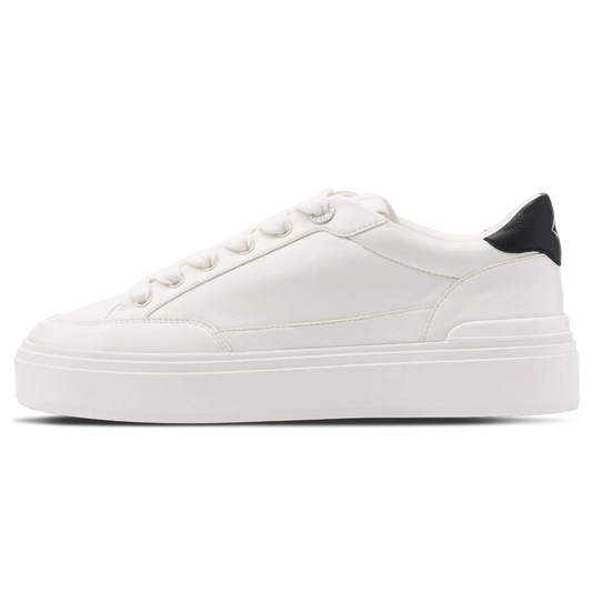 MALLET Lansbury Men's White Nappa Leather Trainers — UK 05 — Size White — Front View