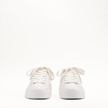 MALLET Lansbury Men's White Nappa Leather Trainers — UK 05 — Size White — Back View