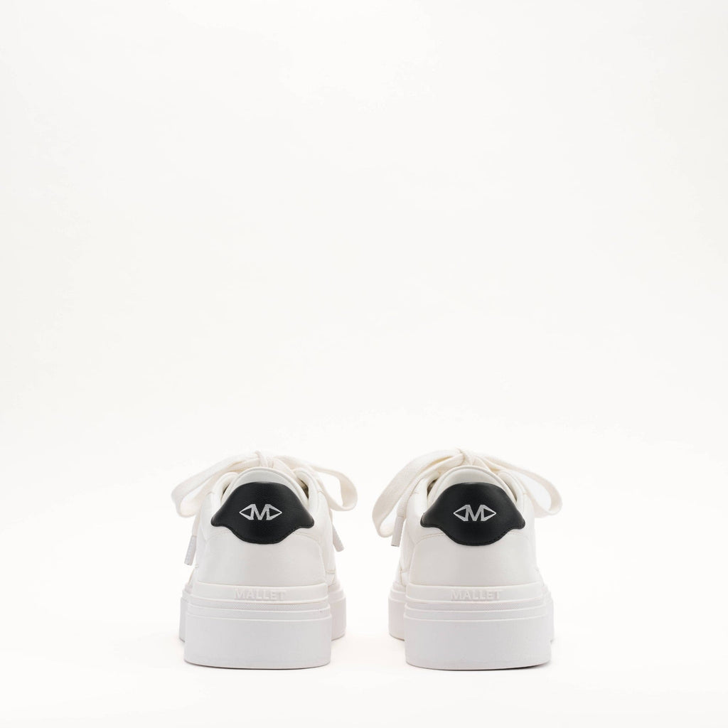 MALLET Lansbury Men's White Nappa Leather Trainers — UK 05 — Size White — Top View