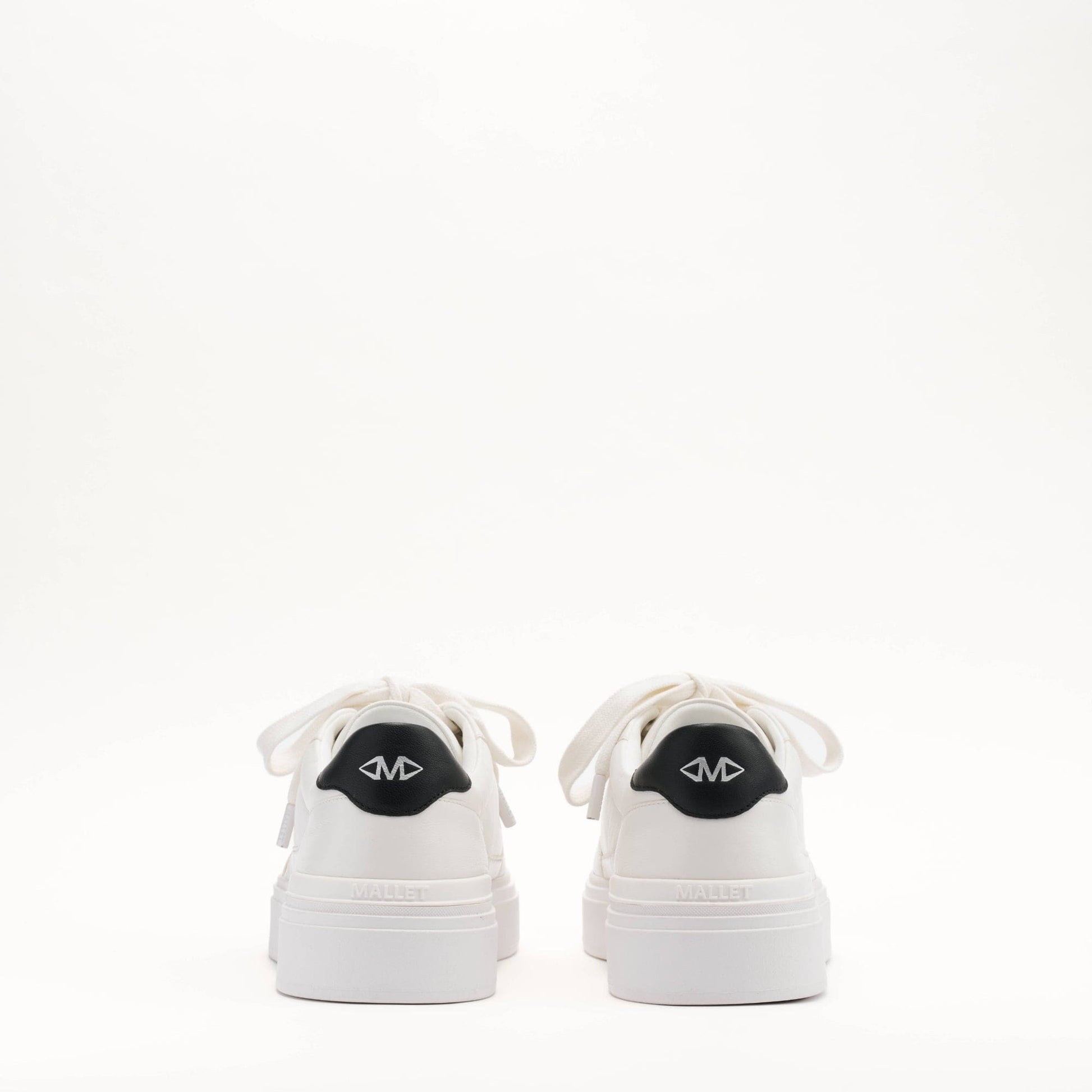 MALLET Lansbury Men's White Nappa Leather Trainers — UK 05 — Size White — Top View