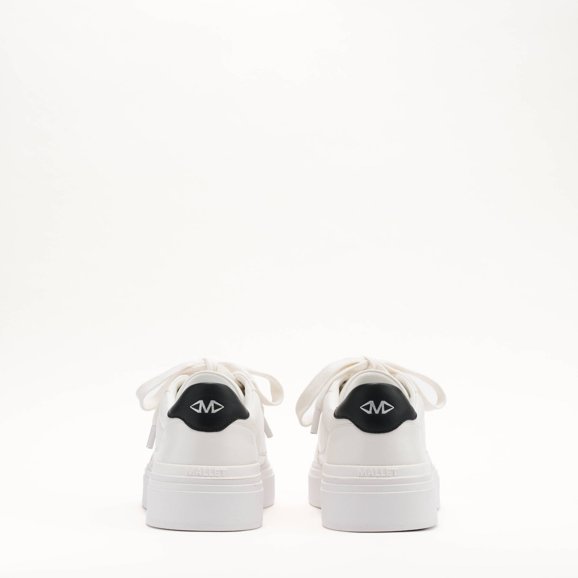 MALLET Lansbury Men's White Nappa Leather Trainers — UK 05 — Size White — Top View