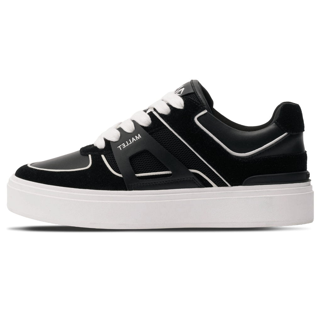 MALLET Fenchurch Men's Black White Leather Trainers — UK 05 — Size Black — Front View