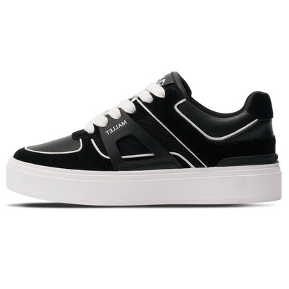 MALLET Fenchurch Men's Black White Leather Trainers — UK 05 — Size Black — Front View