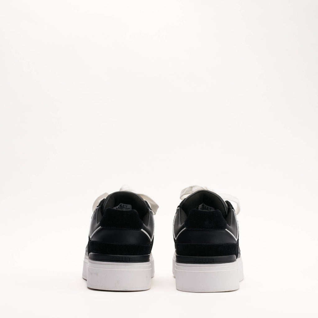 MALLET Fenchurch Men's Black White Leather Trainers — UK 05 — Size Black — Top View