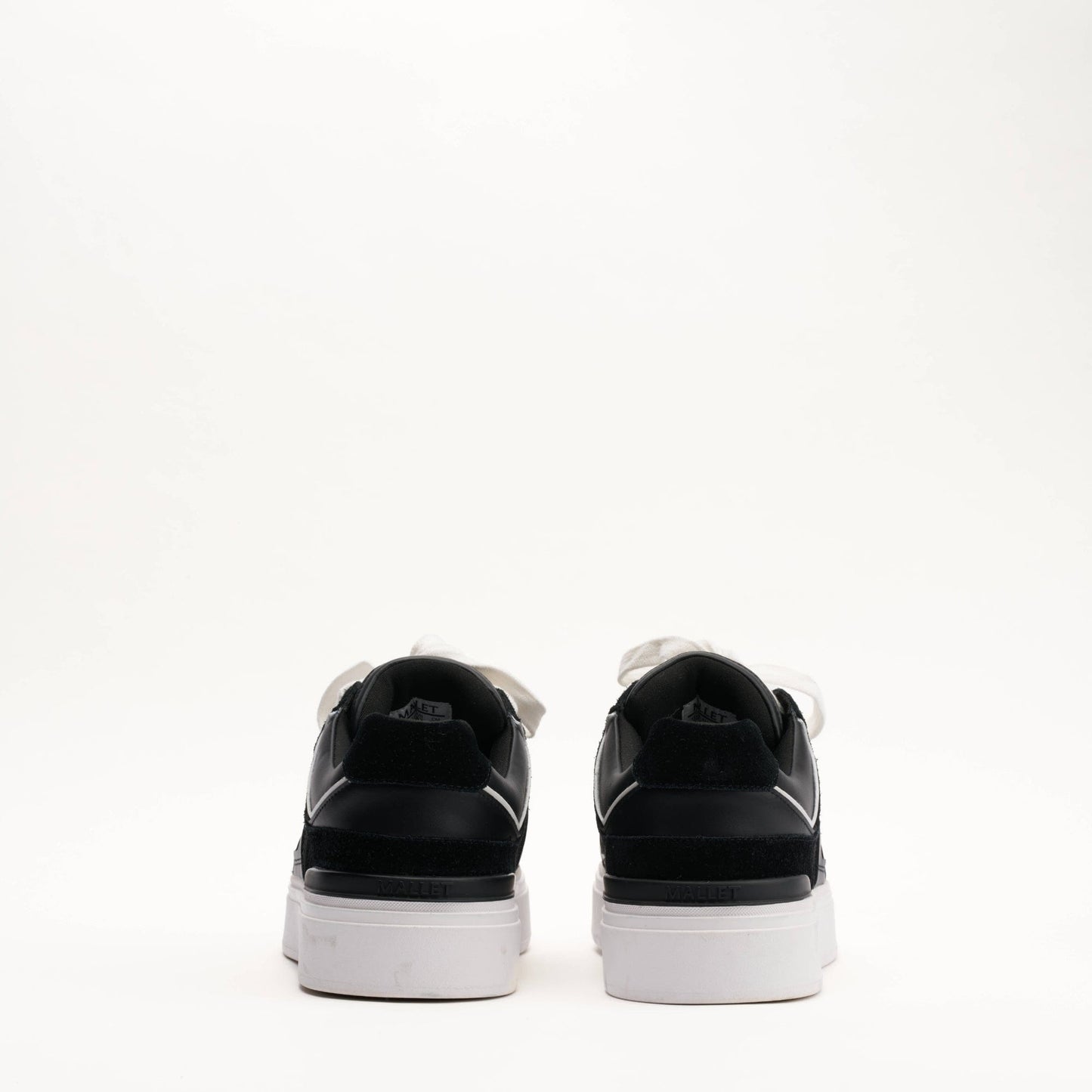 MALLET Fenchurch Men's Black White Leather Trainers — UK 05 — Size Black — Top View