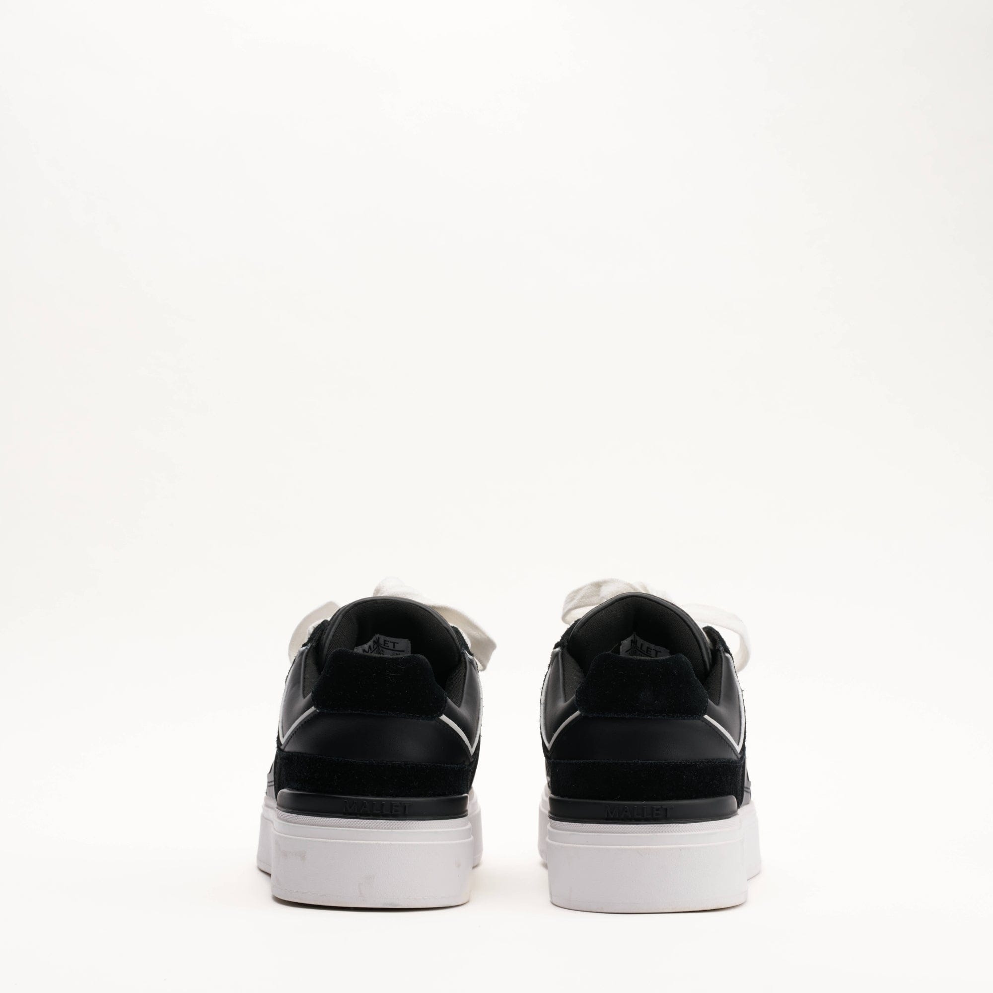 MALLET Fenchurch Men's Black White Leather Trainers — UK 05 — Size Black — Top View