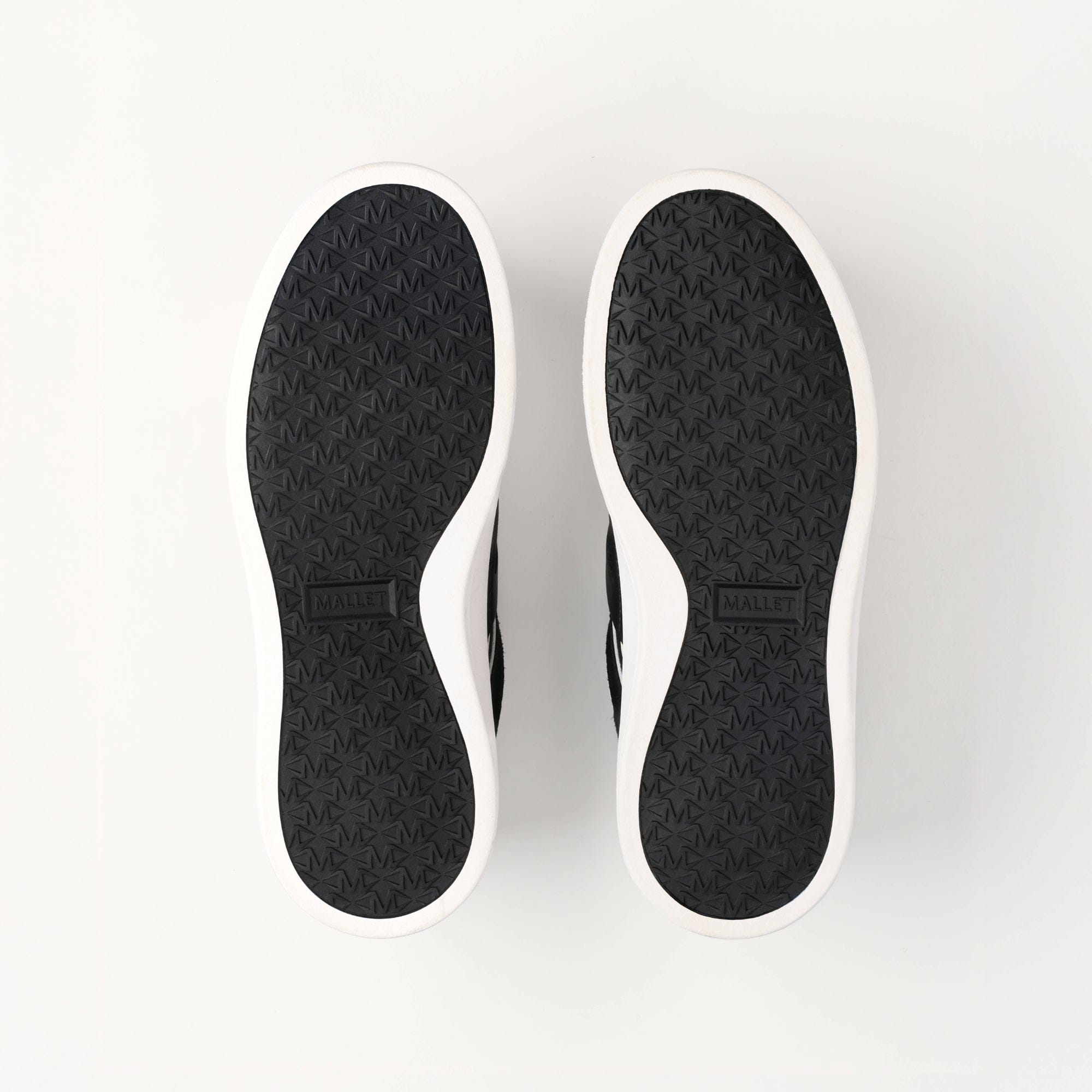 MALLET Fenchurch Men's Black White Leather Trainers — UK 05 — Size Black — Lifestyle View