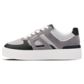 MALLET Fenchurch Men's Grey Black Leather Trainers — UK 05 — Size Grey — Front View