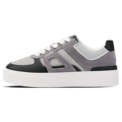 MALLET Fenchurch Men's Grey Black Leather Trainers — UK 05 — Size Grey — Front View
