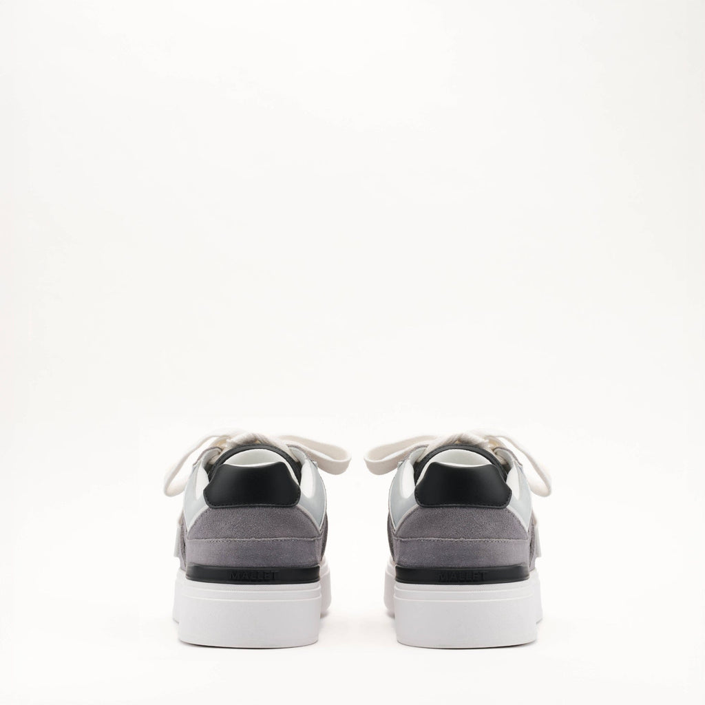 MALLET Fenchurch Men's Grey Black Leather Trainers — UK 05 — Size Grey — Top View