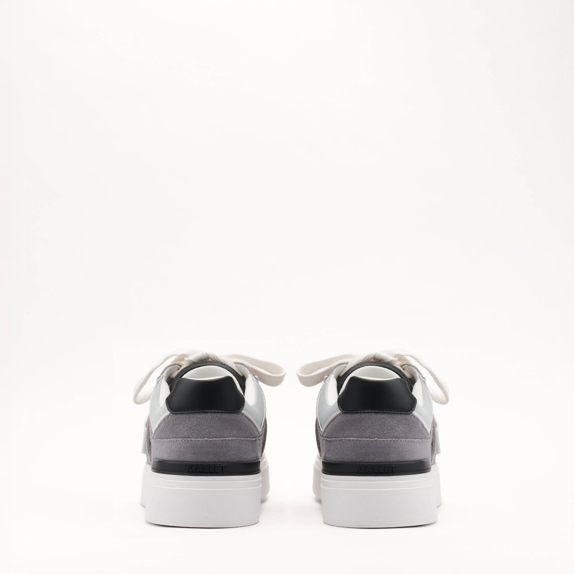 MALLET Fenchurch Men's Grey Black Leather Trainers — UK 05 — Size Grey — Top View