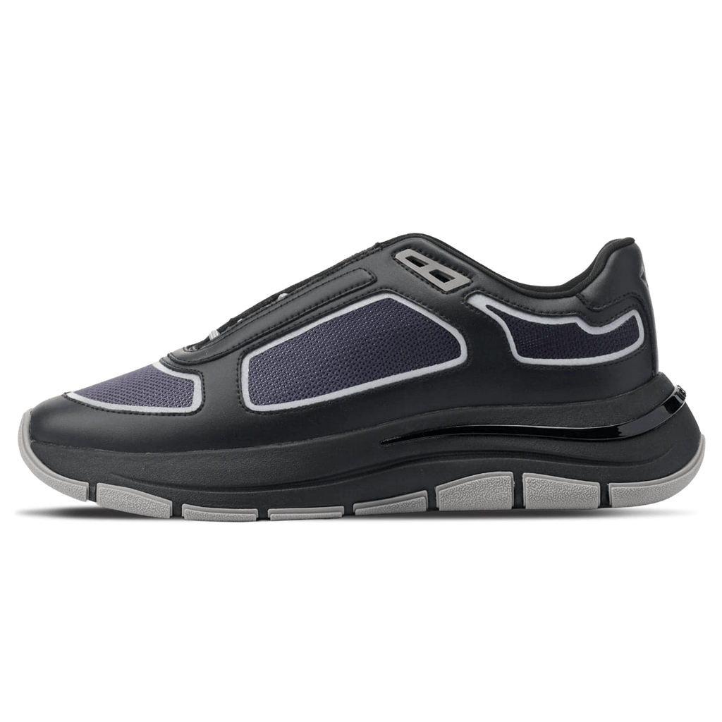 MALLET Alton Men's Black Chrome Ombre Leather Trainers — UK 05 — Size Black — Front View