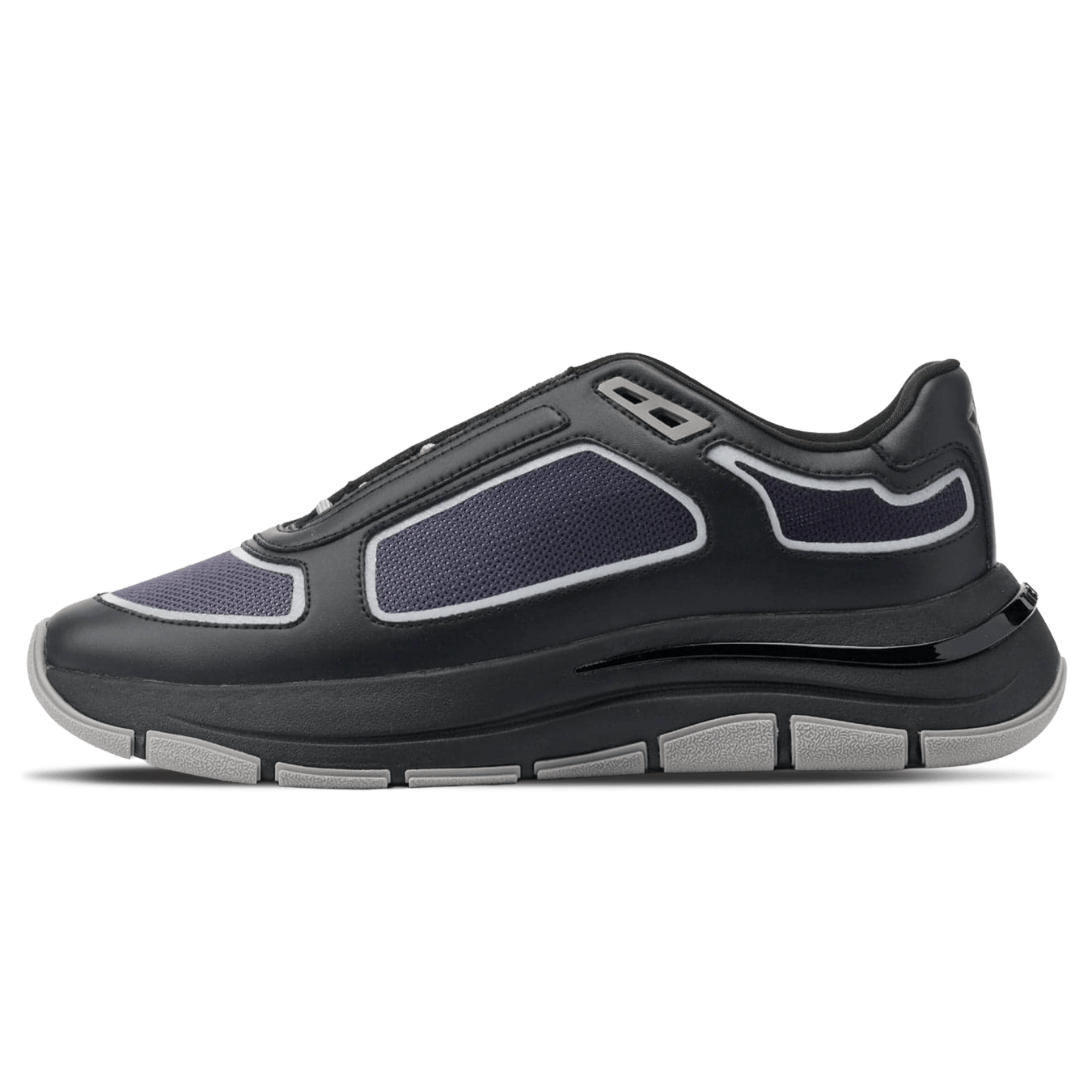 MALLET Alton Men's Black Chrome Ombre Leather Trainers — UK 05 — Size Black — Front View