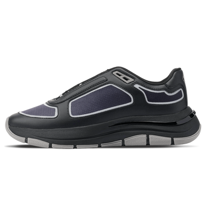 MALLET Alton Men's Black Chrome Ombre Leather Trainers — UK 05 — Size Black — Front View
