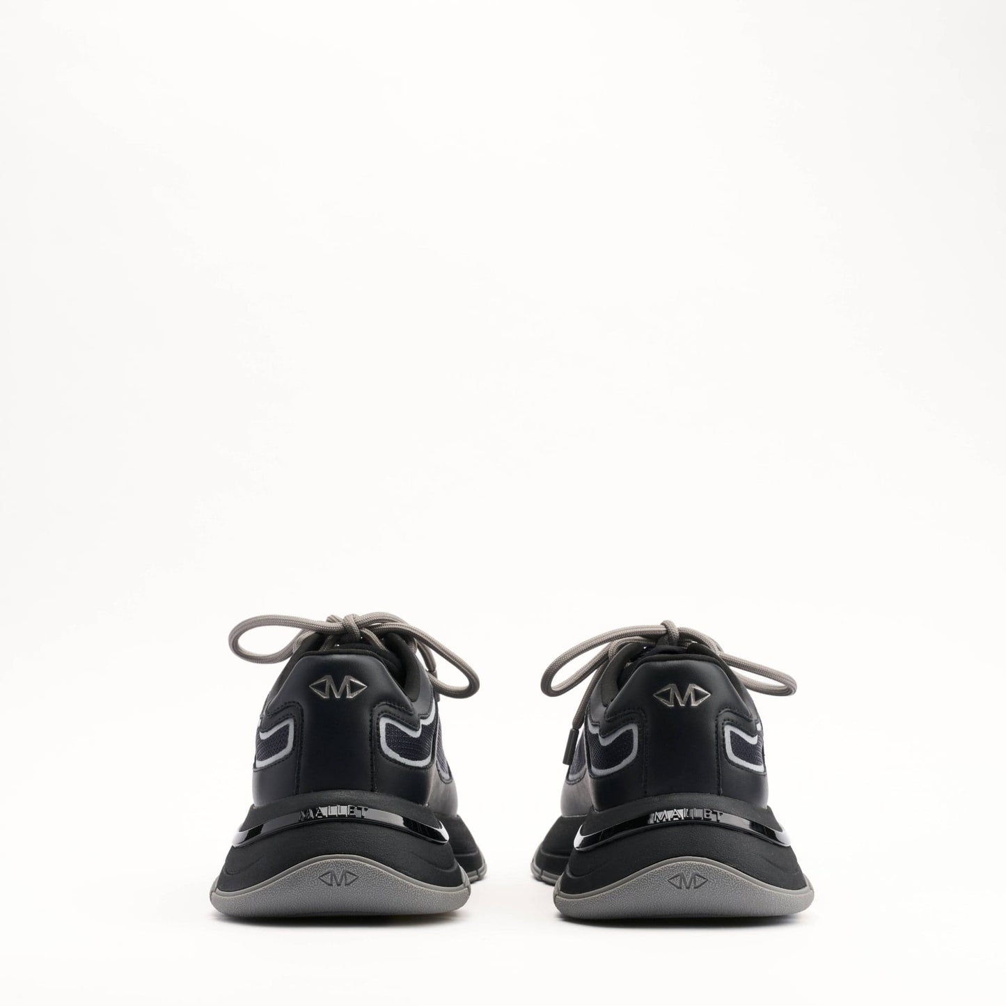 MALLET Alton Men's Black Chrome Ombre Leather Trainers — UK 05 — Size Black — Top View
