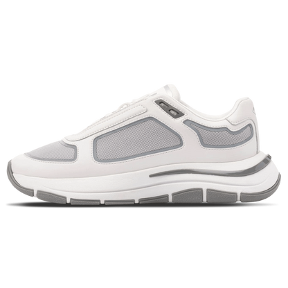 MALLET Alton Men's White Chrome Leather Trainers — UK 05 — Size White — Front View
