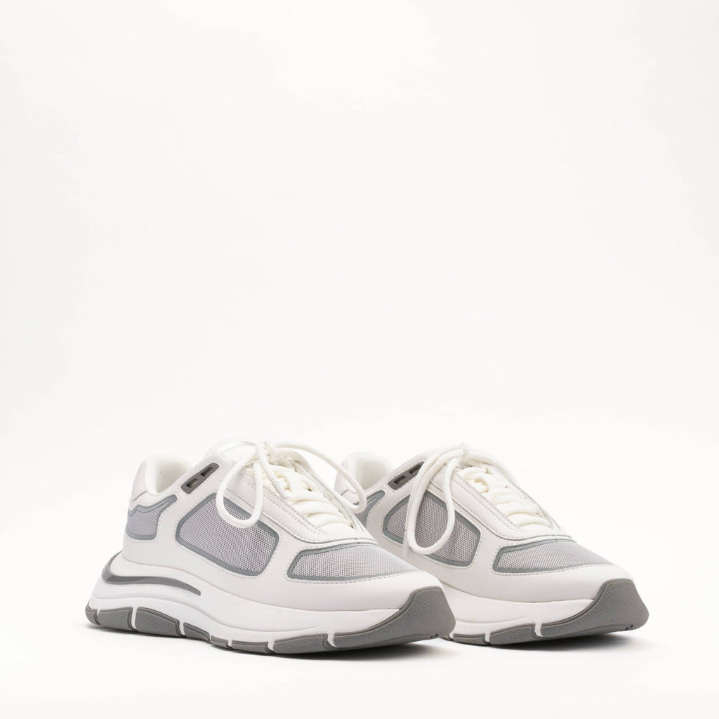 MALLET Alton Men's White Chrome Leather Trainers — UK 05 — Size White — Side View
