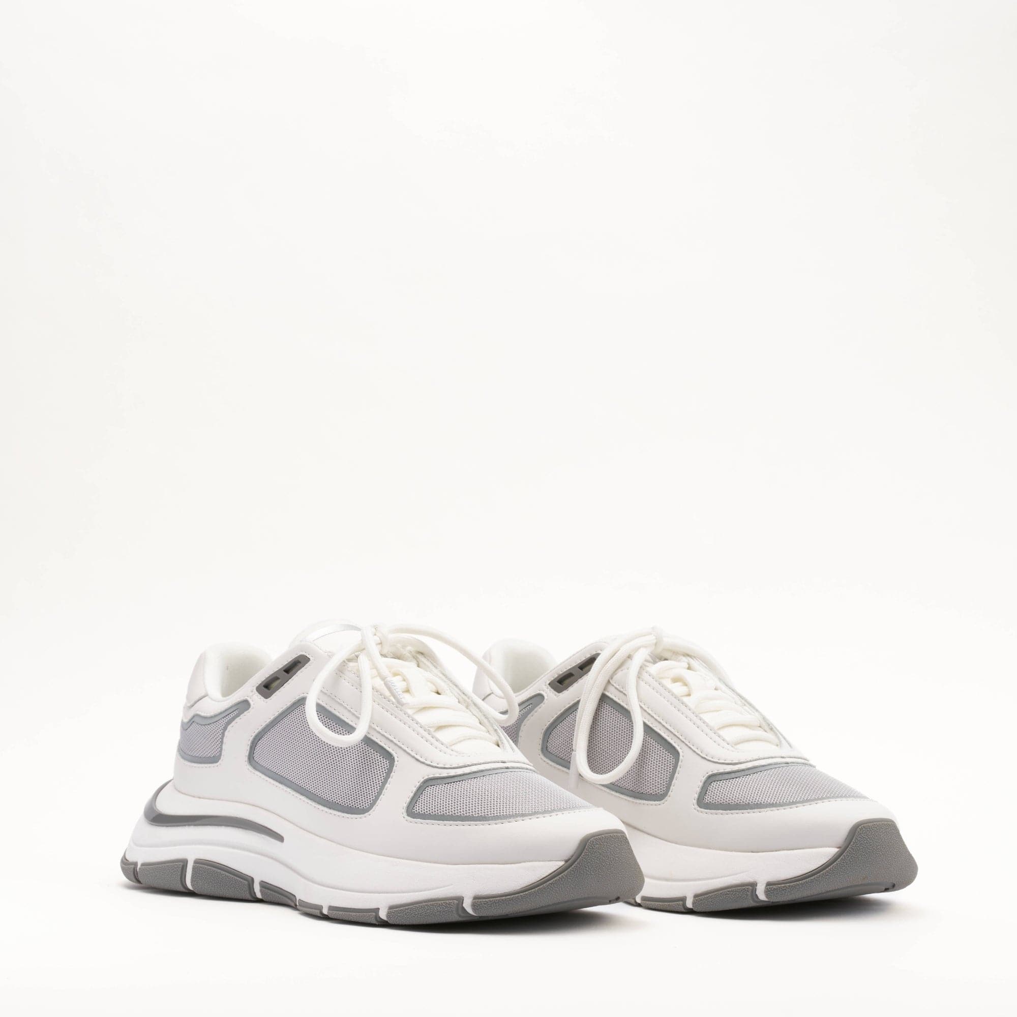 MALLET Alton Men's White Chrome Leather Trainers — UK 05 — Size White — Side View