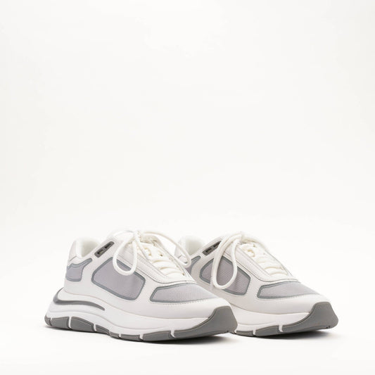 MALLET Alton Men's White Chrome Leather Trainers — UK 05 — Size White — Side View