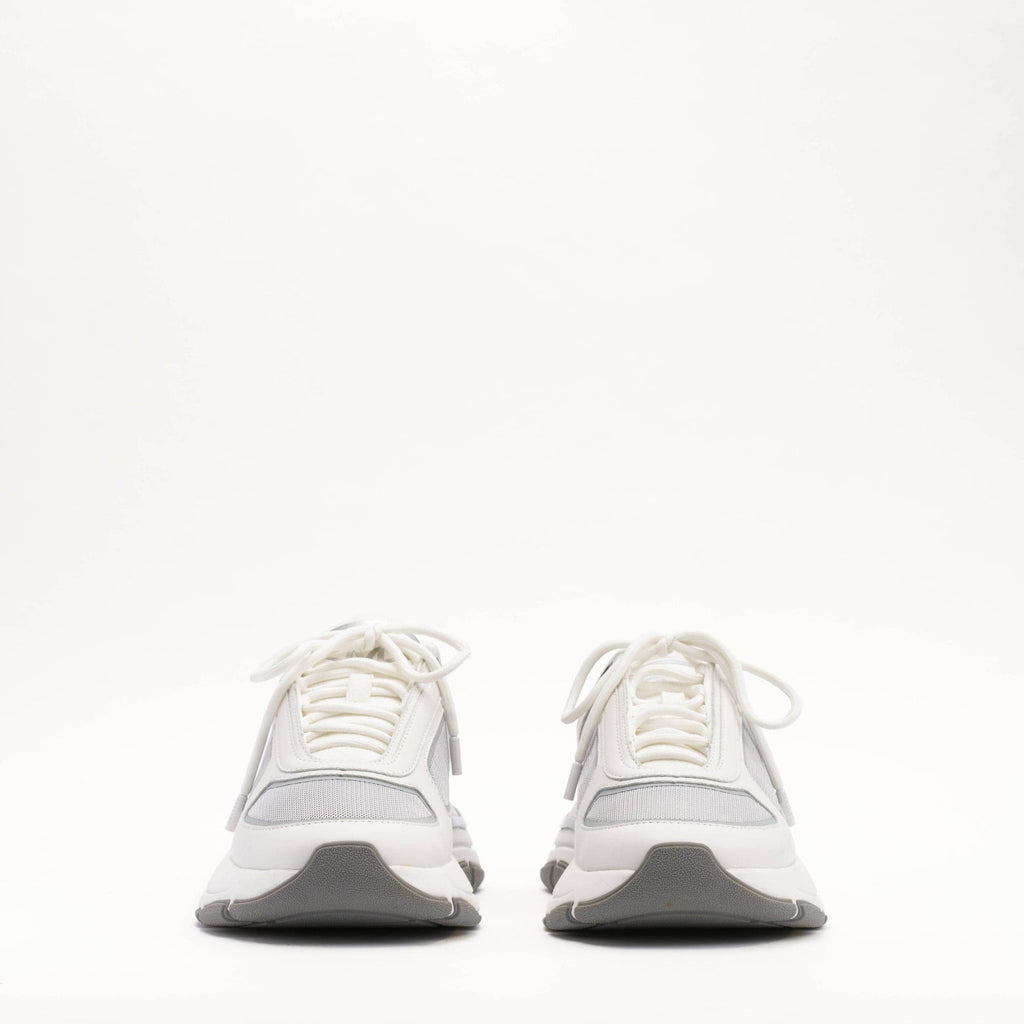 MALLET Alton Men's White Chrome Leather Trainers — UK 05 — Size White — Back View