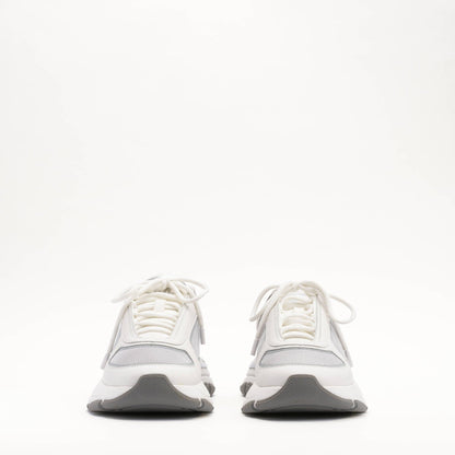 MALLET Alton Men's White Chrome Leather Trainers — UK 05 — Size White — Back View