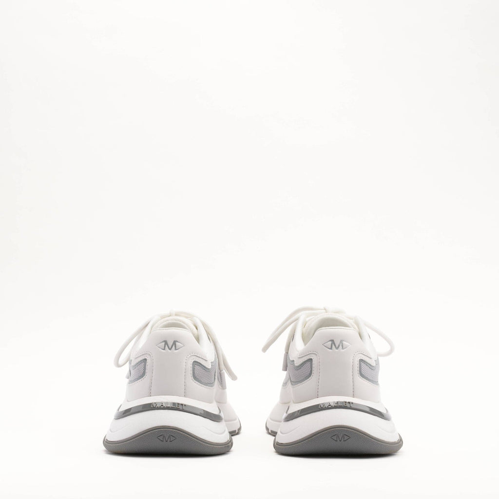 MALLET Alton Men's White Chrome Leather Trainers — UK 05 — Size White — Top View