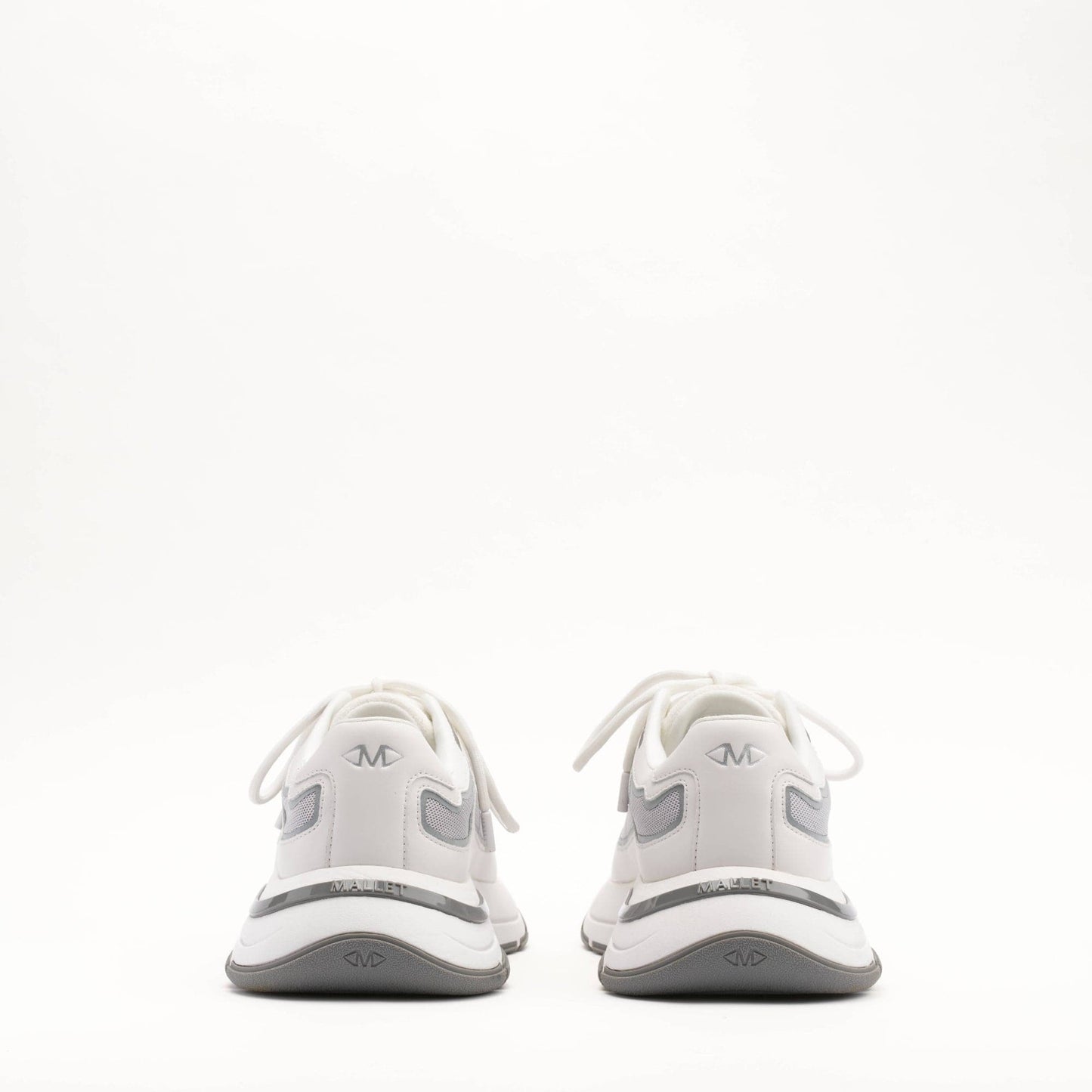 MALLET Alton Men's White Chrome Leather Trainers — UK 05 — Size White — Top View