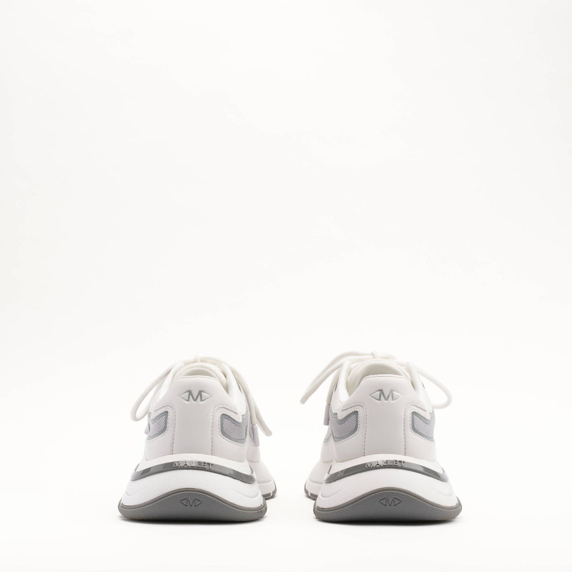 MALLET Alton Men's White Chrome Leather Trainers — UK 05 — Size White — Top View