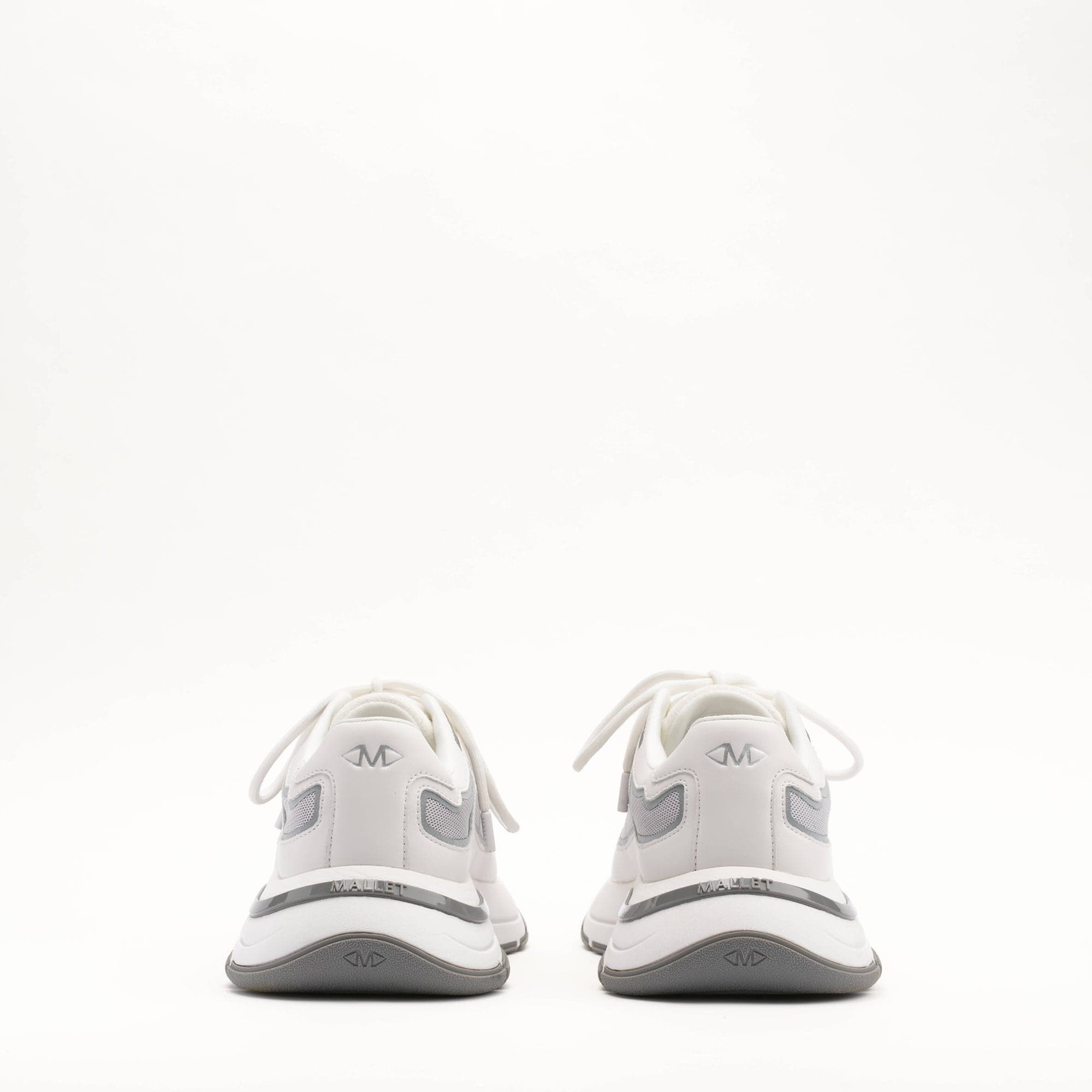 MALLET Alton Men's White Chrome Leather Trainers — UK 05 — Size White — Top View