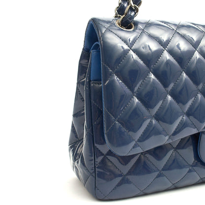 Chanel Shoulder Bag Jumbo - Double Flap in Navy, Patent Leather — Alternate View 29