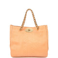 Mulberry Tote Cecily Tote in Coral Orange, Exotic Effect Leather — Front View