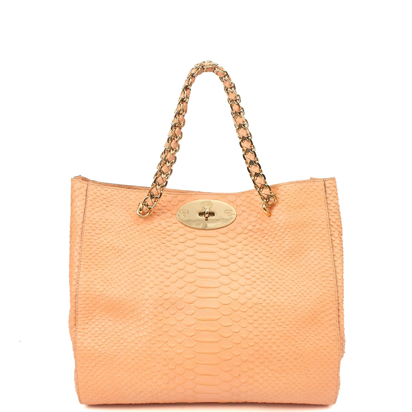 Mulberry Tote Cecily Tote in Coral Orange, Exotic Effect Leather — Alternate View 7