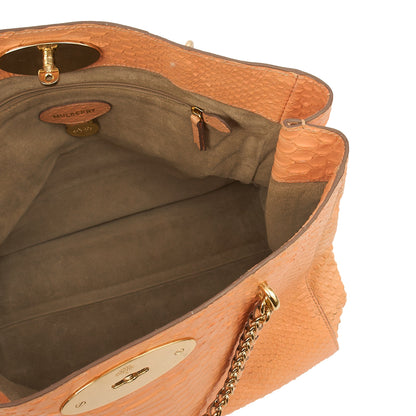 Mulberry Tote Cecily Tote in Coral Orange, Exotic Effect Leather — Alternate View 17