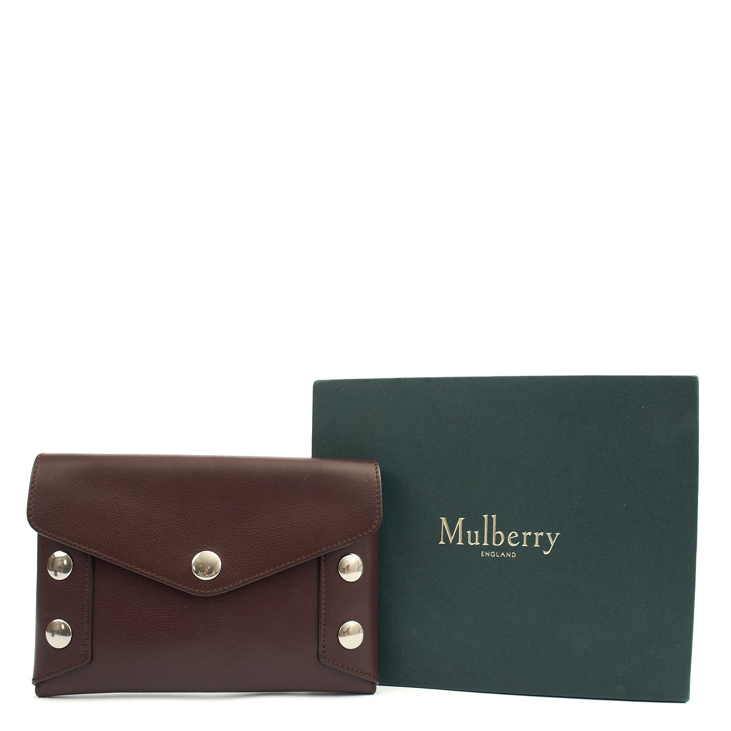 Mulberry Clutch Studded Pouch in Oxblood, Leather — Alternate View 13