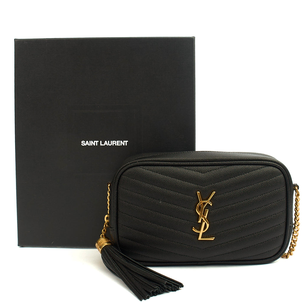 Saint Laurent Cross Body Lou - Mini in Black, Leather — Lifestyle View